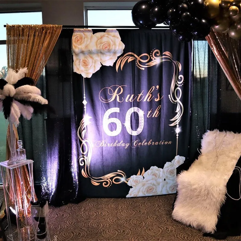 50th Birthday Printable Party Backdrop Aged to Perfection - Designed, Printed and Shipped
