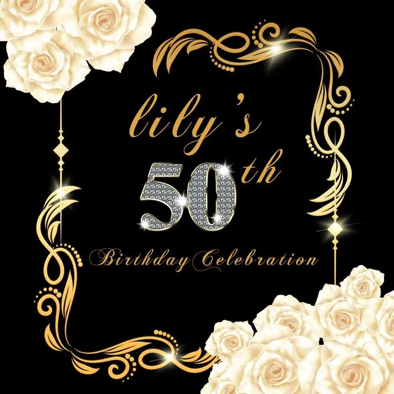 50th Birthday Printable Party Backdrop Aged to Perfection - Designed, Printed and Shipped