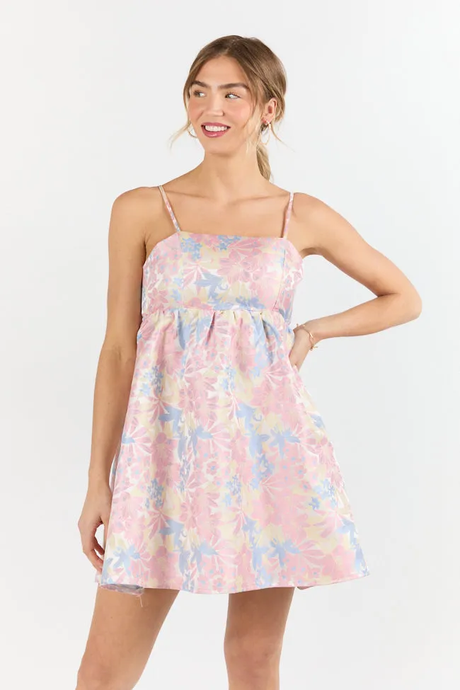 April Showers Multi Jacquard Printed Mini Dress