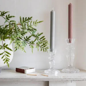 Clear Glass Candle Stick - 2 Sizes