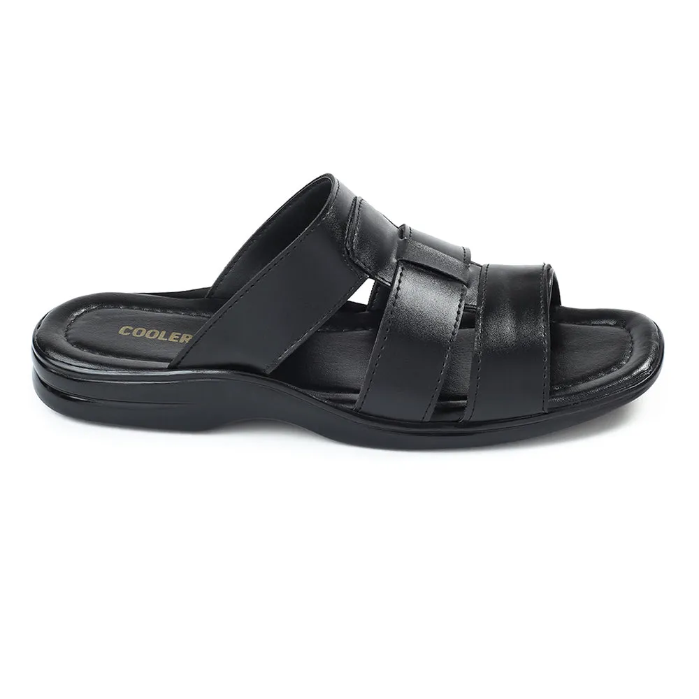 Coolers Black Casual Slipper For Men COOL99-628 By Liberty