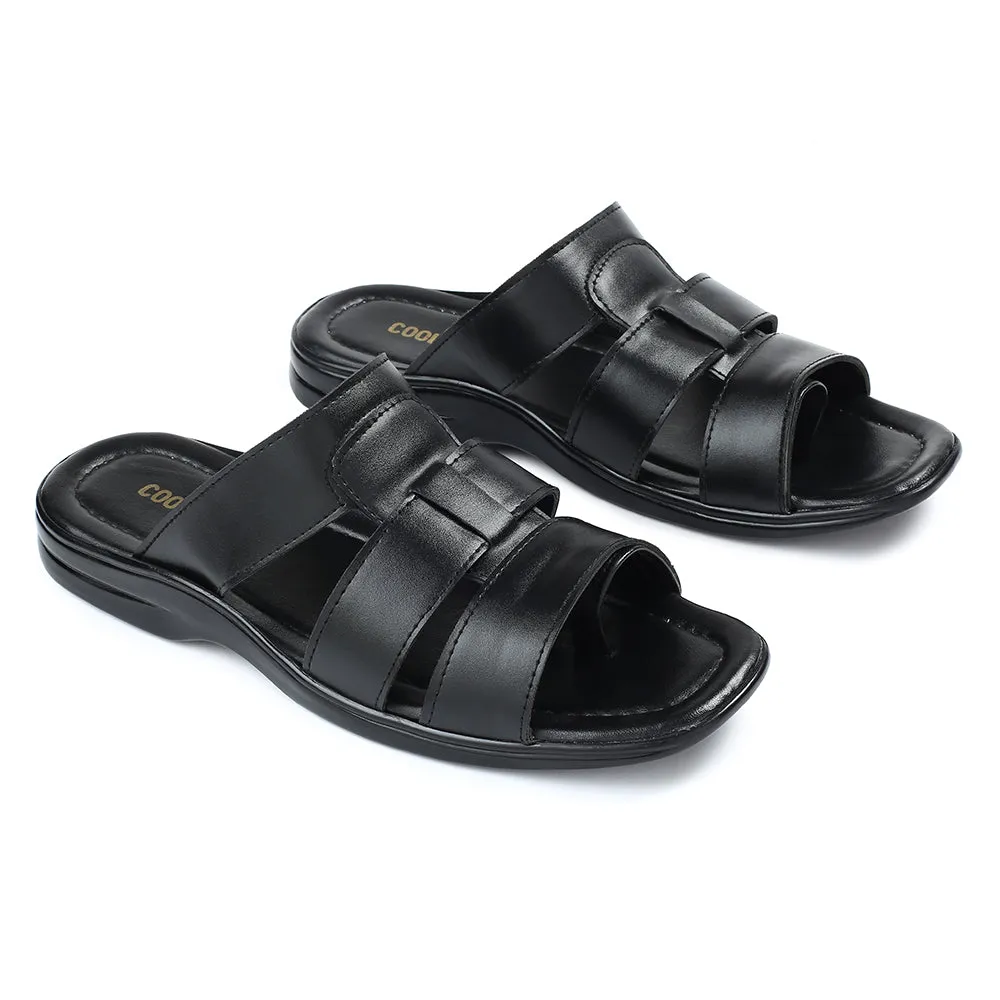 Coolers Black Casual Slipper For Men COOL99-628 By Liberty