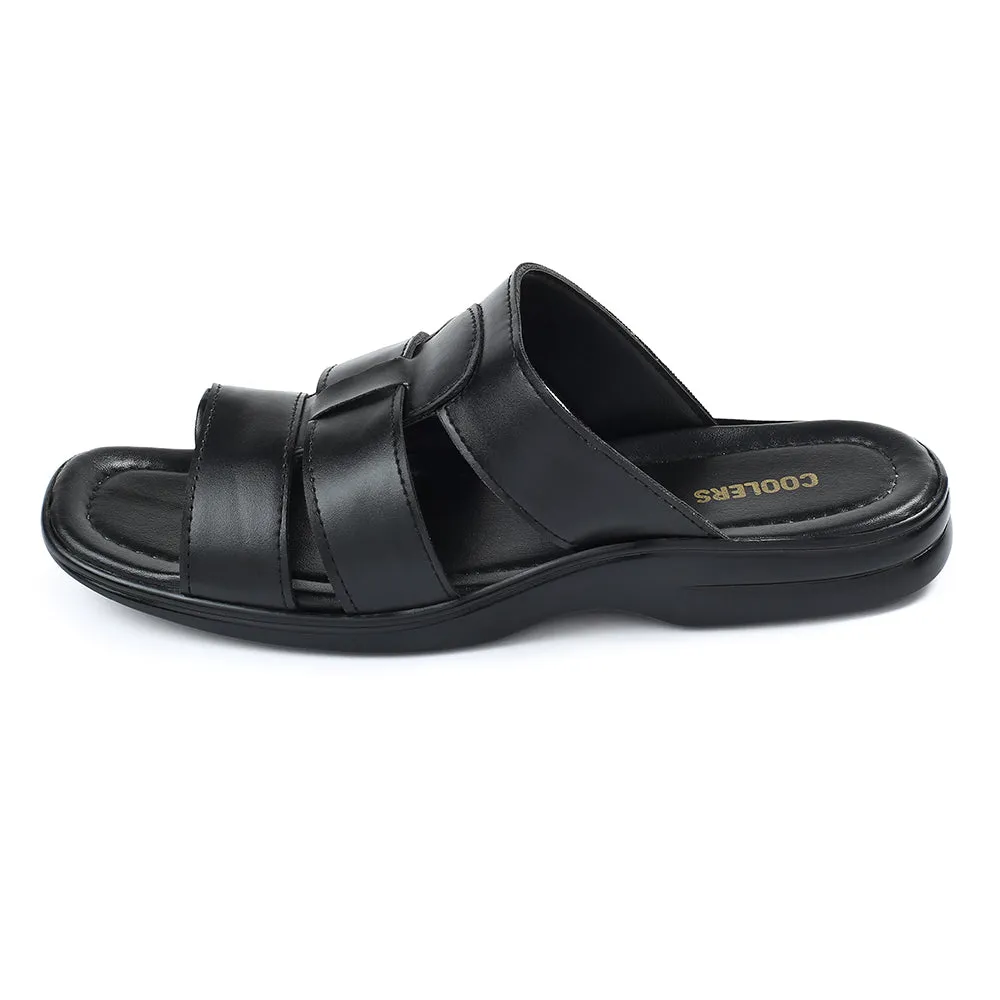 Coolers Black Casual Slipper For Men COOL99-628 By Liberty