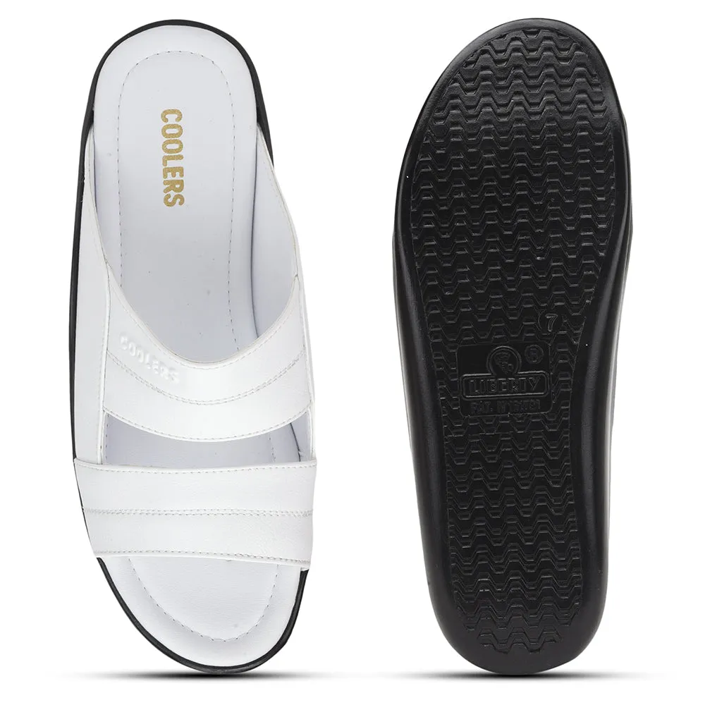 Coolers White Casual Slippers For Men 7193-60 By Liberty