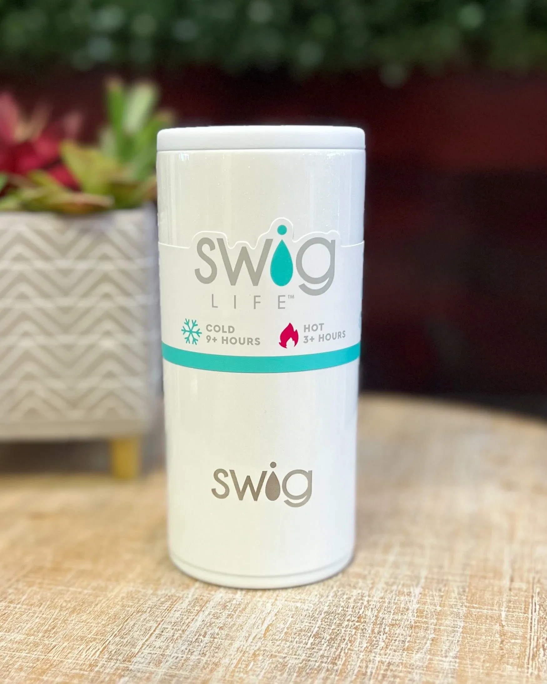 Swig Shimmer Diamond White Skinny Can Cooler FINAL SALE